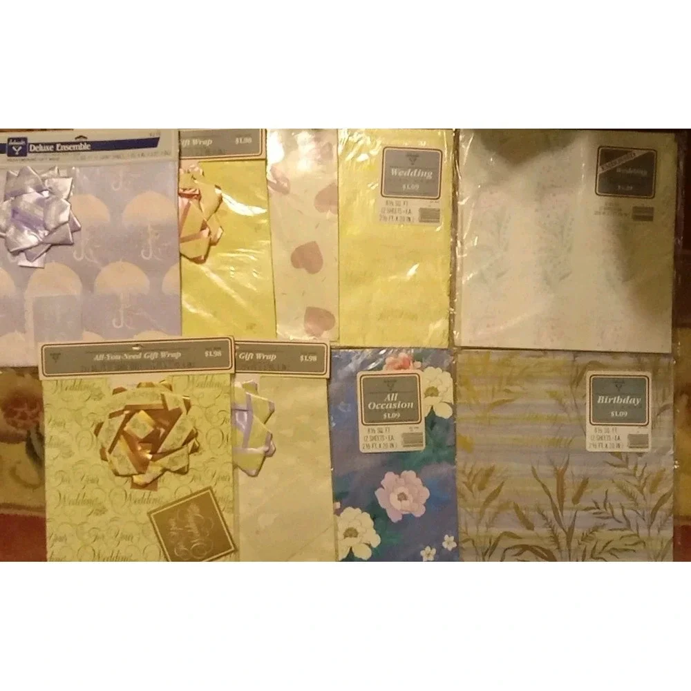 Lot Vintage Gift Wrap Wrapping Paper Sheets Retr All‎ Occasions o